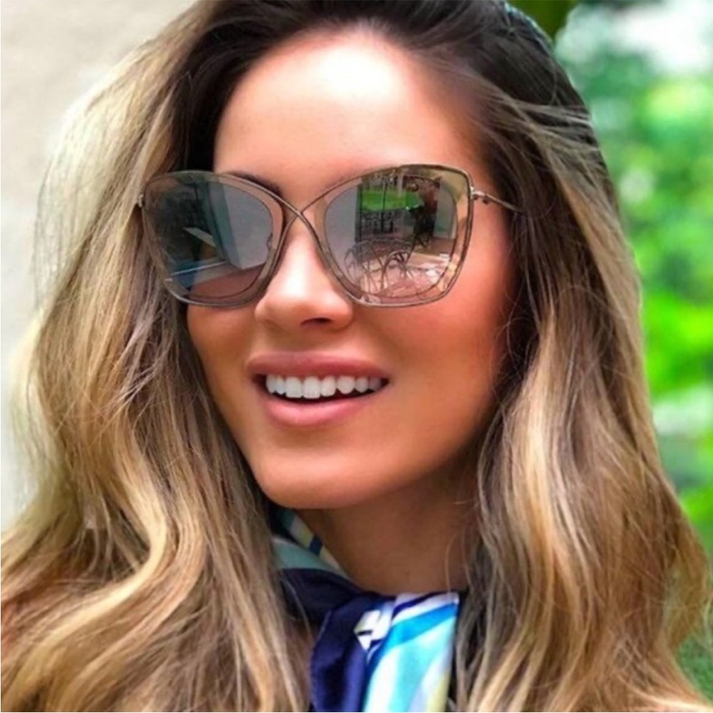 NIB! Tom Ford Women's Sunglasses - Gold and Brown - Mirrored